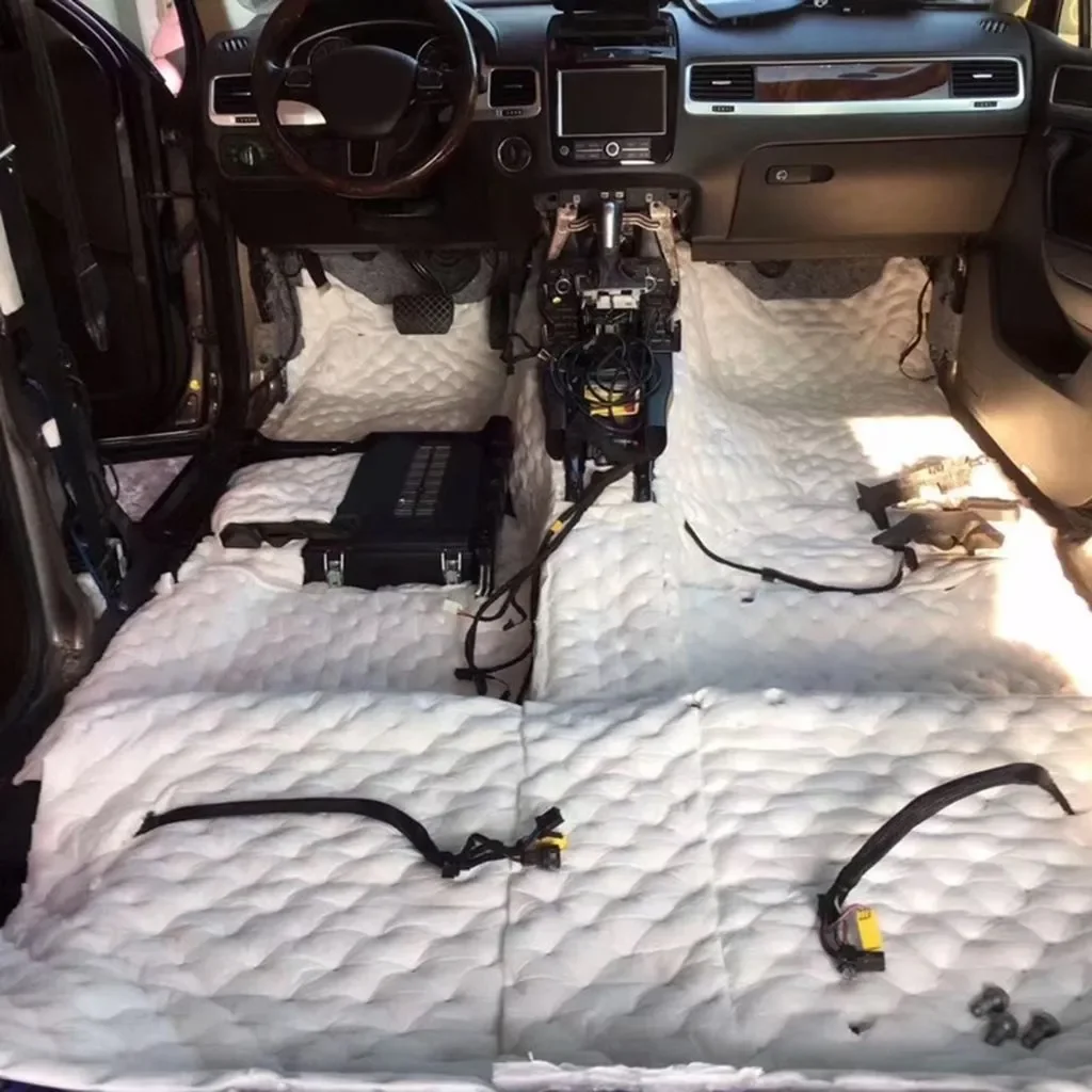Quilted Car Soundproof Cotton Self Adhesive Acoustic Insulation Mat Noise Deaden Heat Insulation for Car Door Floor Trunk Roof