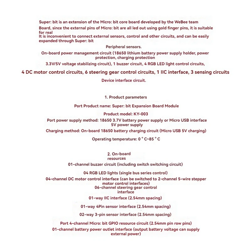 마이크로 비트 로보트비트 V2.0 확장 보드, 파이썬 프로그래밍, 마이크로 비트 프로그래밍 확장 보드 모듈