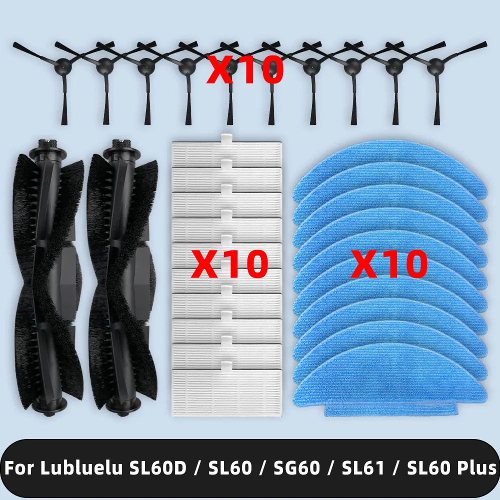 Compatible For Lubluelu SL60D / SL60 / SG60 / SL61 / SL60 Plus Spare Parts Main Side Brush Hepa Filter Mop Cloth Accessories