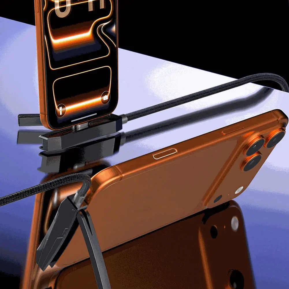 Basemo 2-in-1 Fast Charging Stand Invisible Holder with 240W Charger And Data Cable for iPhone 17 Folding Design for Easy Storag