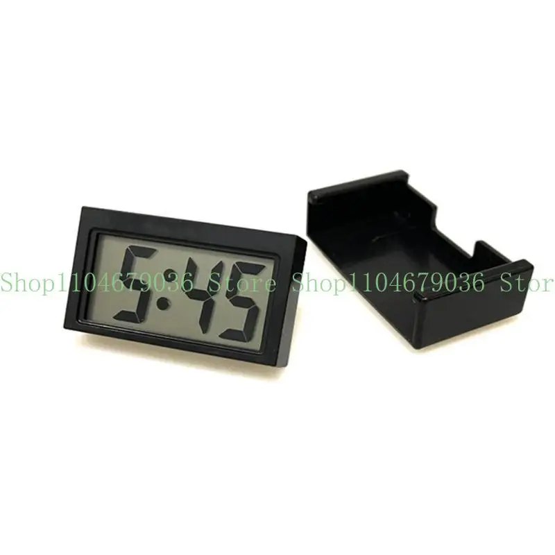 

652F Automotive Digital Timepiece with Temperature Clear LCD Screen Small Size for Car Truck Office Or Gift Giving