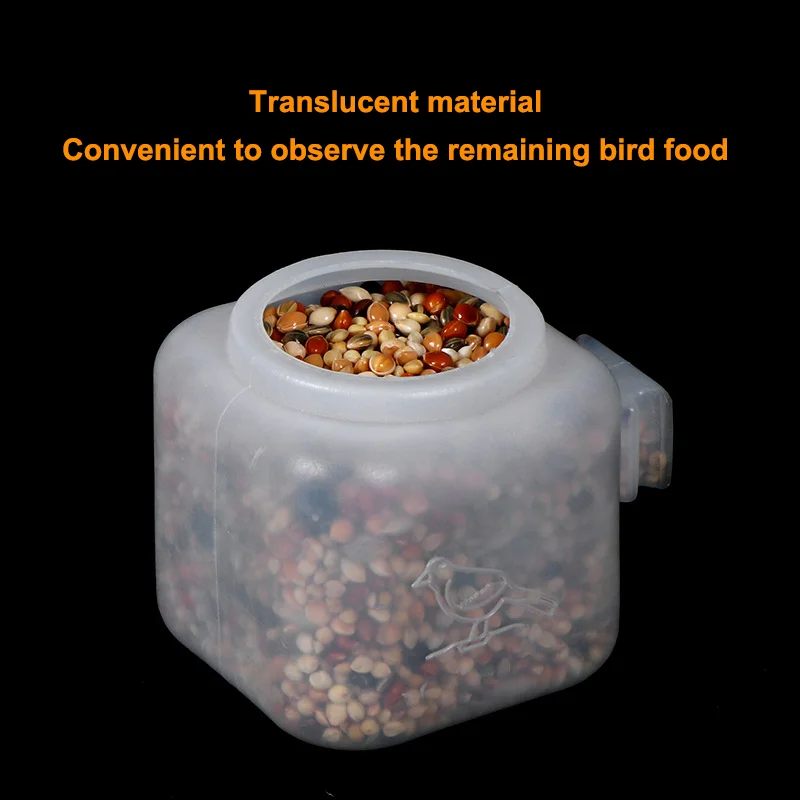 (Envi) 1/5 個鳥ペット自動給餌器防沫鳥ケージアクセサリー食品容器ハトオウム給餌カップボウル