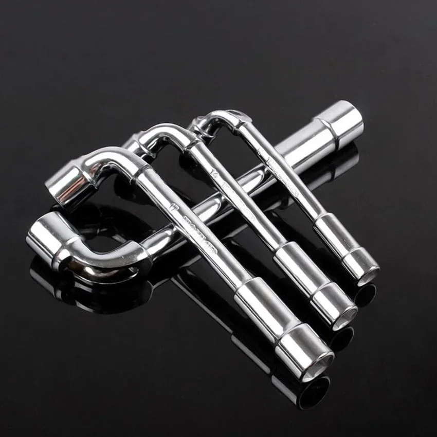 Mirror Polished L-Type Angled Socket Wrench Spanner with Thru Hole Chrome Vanadium Material 8~12mm，ключ на 10
