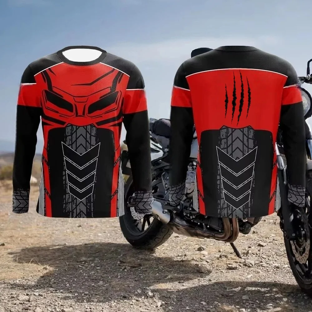 

2026 Men's New Motocross Cycling Skully Jersey BMX Mountain Downhill Bike Top Enduro Racing Shirt Quick Dry Long Sleeves T Shirt