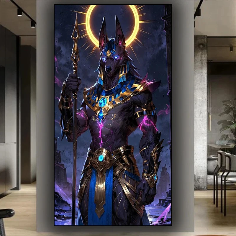 Fantasy Anubis God 5d Diy Diamond Painting New 2024 Full Diamond Mosaic Cross Stitch Kits Amazing Portrait Art Home Decor Gift