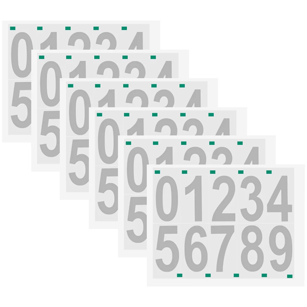 

6pcs Wheelie Bin Stickers Adhesive Numbers Reflective Dark Clear Reusable Self Adhesive Mailbox Labels Vinyl Trash Can Signs