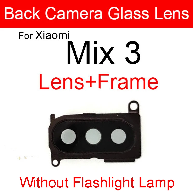 Camera Lens Glass Back Cover With Metal Frame Holder For Xiaomi Mi Mix 2 2S 3 Main Camera Glass Lens Frame Replacement Parts