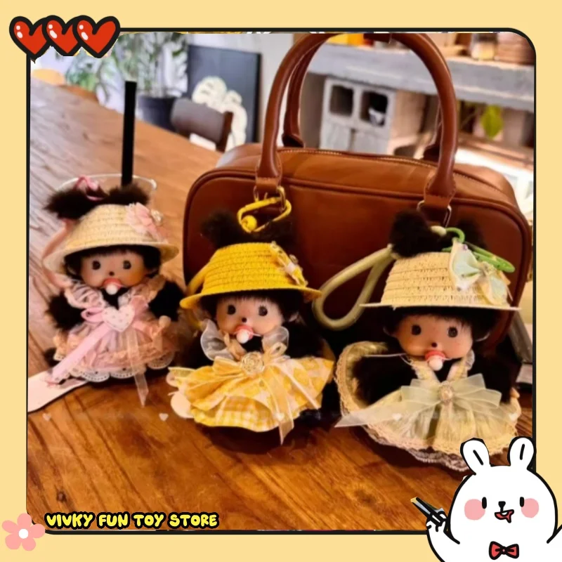 

15cm New Monchhichi Hanging Ornament Bag Packaging Decoration Cute Girl Holiday Gift