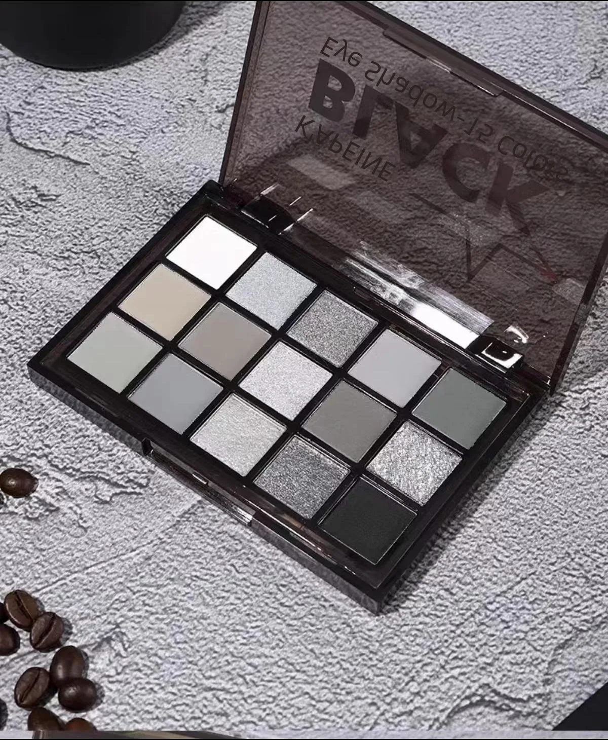 K'APEINE의 15색 나이트 나이트 아이섀도우 디스크 펄 매트 다크 그레이 다크 스모키 메이크업