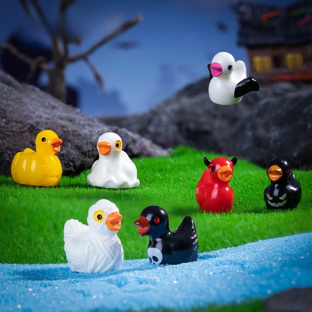100pcs Wholesale 3D Animals Halloween Duck Resin Charms Home Decoration DIY for Fairy Garden Landscape Dollhouse Accessories