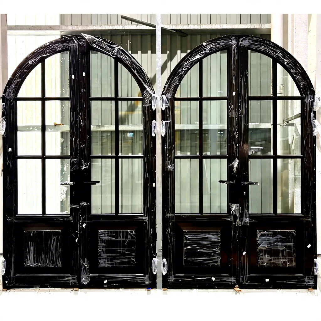 Hurricane Proof Windproof Windows and Doors Noa Double Tempered Glass Manual Finished Arch Door for Tiny Home Office Building