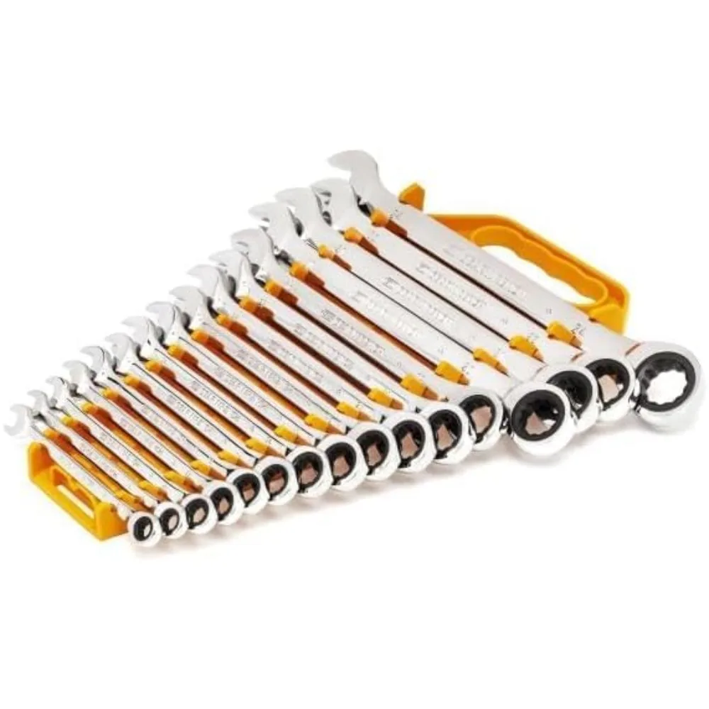 GEARWRENCH Juego de llaves de trinquete métricas de 16 piezas con bandeja de almacenamiento