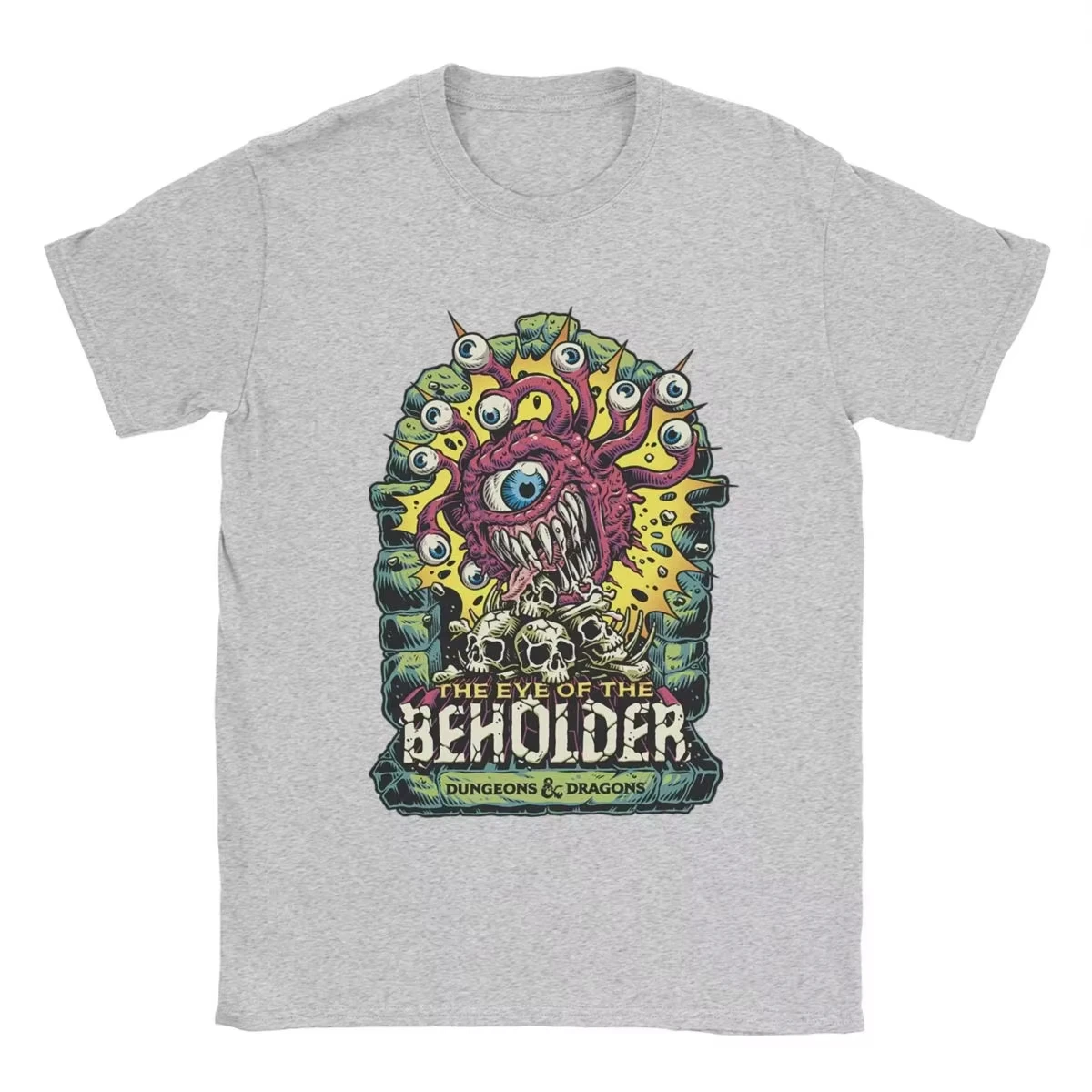 Cooles Dungeons&Dragons-T-Shirt mit „Spectator's Eye“-Motiv für Herren, Rundhalsausschnitt aus reiner Baumwolle, Vier-Jahreszeiten-Streetwear für Paare – Detail 5