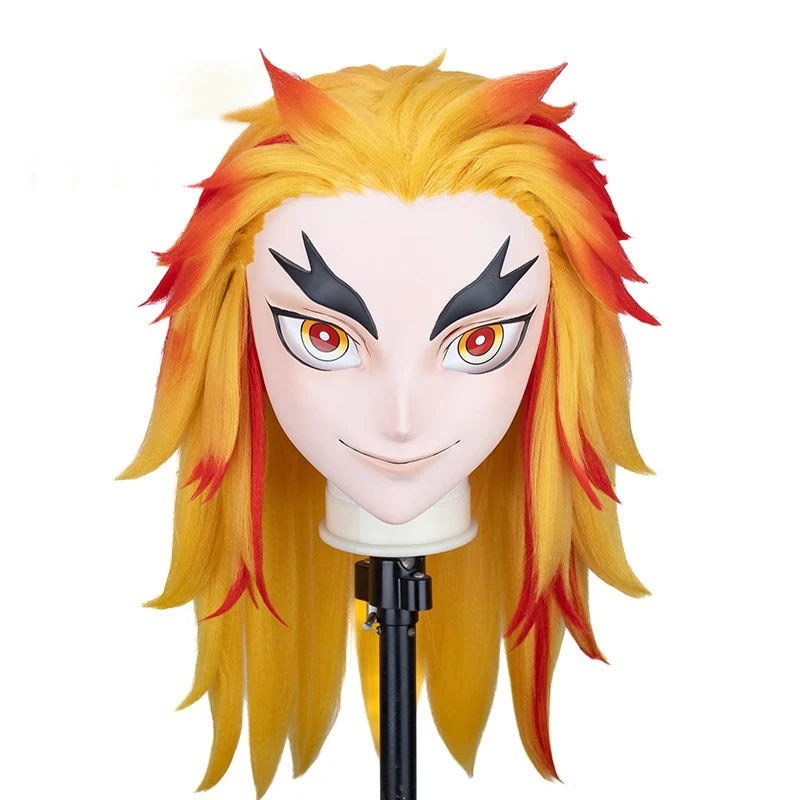 カスタマイズされたゴーストスレイヤーブレード、ビッグブラザー、煉獄アプリコットシュオラン着ぐるみマスクフルヘッドバンドロックコスプレヘッドシェルマスク