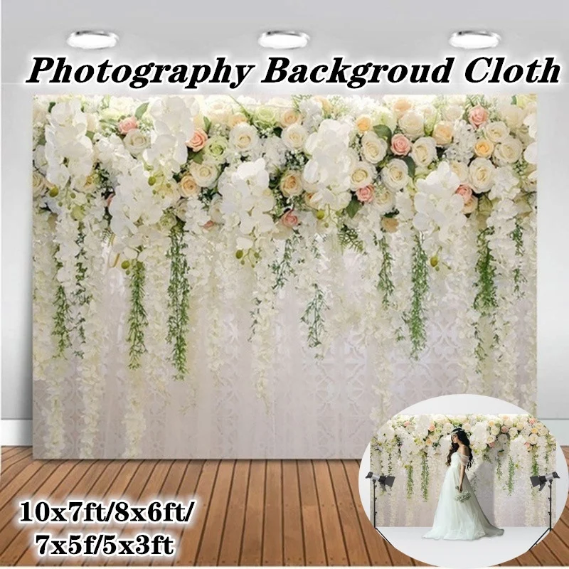 Valentine\'s Day background Wedding party background Spring flowers rose photography background Wall background cloth wedding