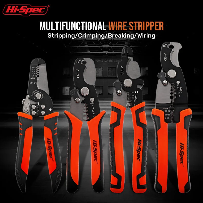 Hi-Spec Automatic Stripping Electrician Pliers,Crimping Terminal 0.8-2.6mm,Multifunctional Peeling Tools,Used For Cable Cutting,