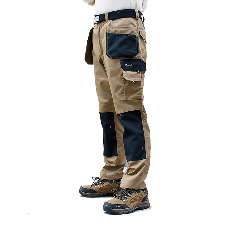 Men\'s Multi-Pocket Cargo Pants Outdoor Safari Style Straight Working Pants with Multi-Pockets Wear-Resistant Work Pants