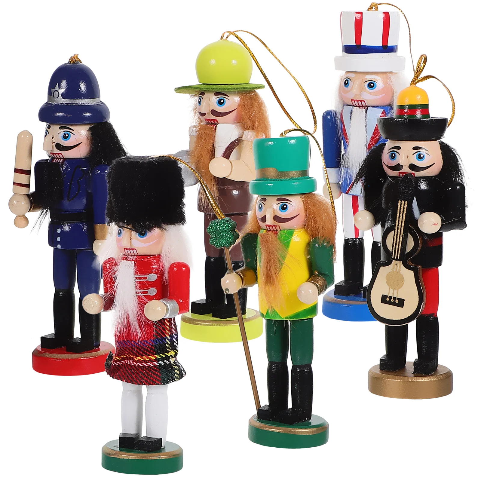 

6Pcs Xmas Nutcracker Decorations Natural Wood Safe Lightweight Ideal for Festive Touch in Any Setting Nutcracker Christmas Decor