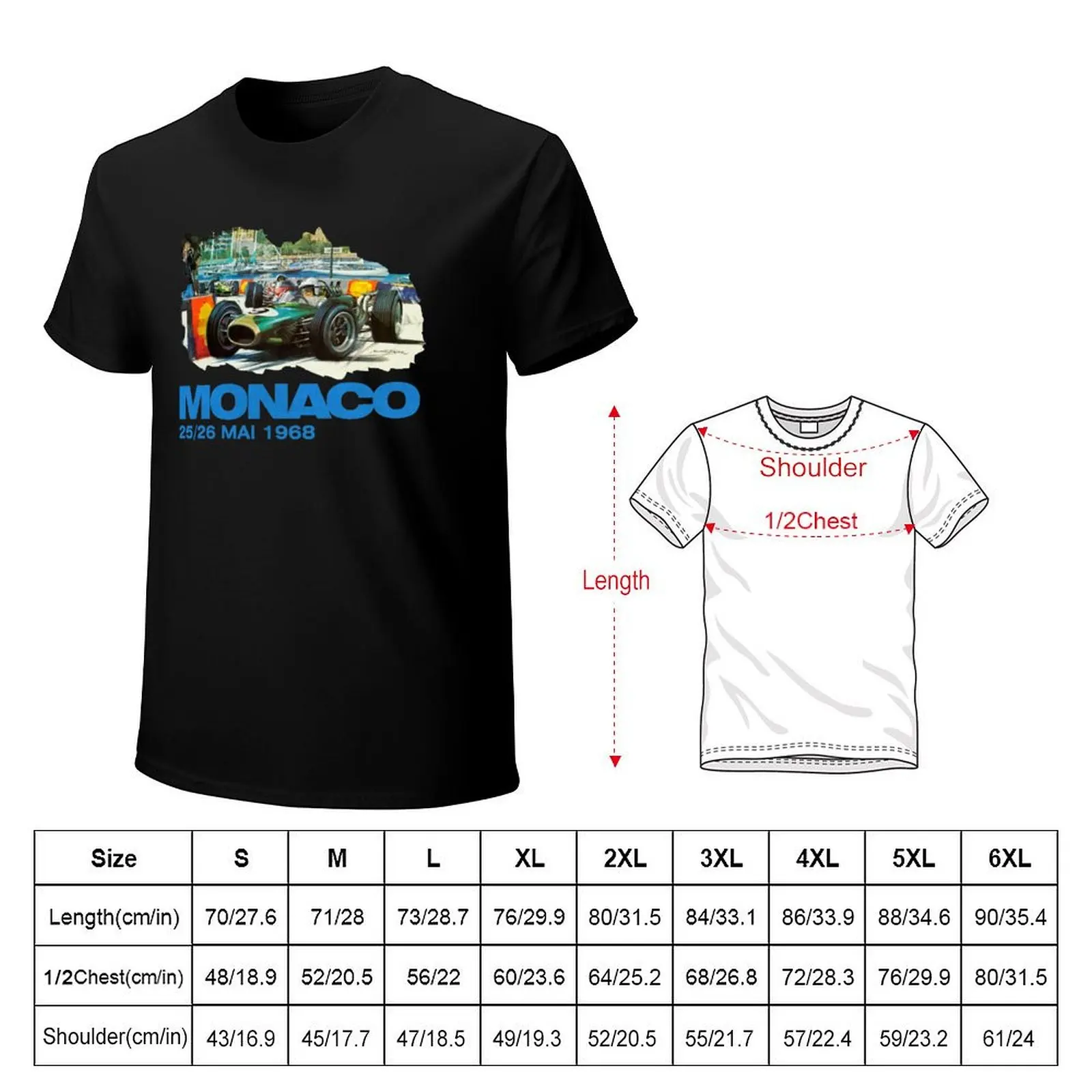 Monaco GP 1968 T-Shirt Plus Size Summer Casual T-Shirt