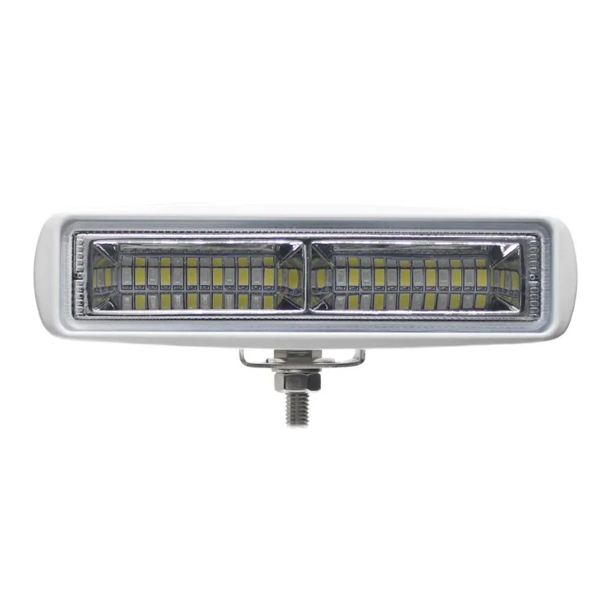12V 18W Dual Color White Blue LED Marine Work Light 316 Stainless Steel Bracket Boat Search Lamp For Yacht Truck Offroad