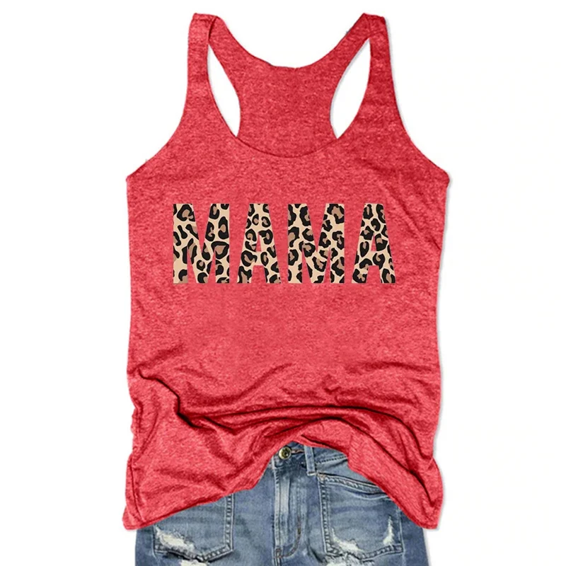 

Leopard Mama Tank Top Animal Print Top Women Workout Tank Tops Gym Tank Top Gift for Her Fashion Clothing m