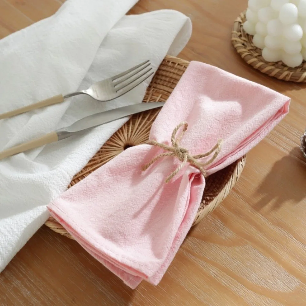Retro Soft Ruffle Placemats Round Square Cloth Napkins French Cotton Table Cup Mat Table Decor