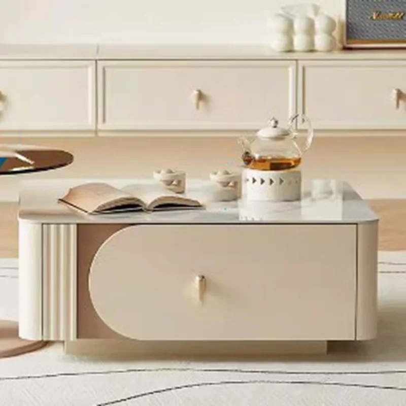 Storage Design Coffee Tables Luxury Living Room Home Nordic Coffee Tables Drawers Desk Mesa Auxiliar Salon Balcony Furniture