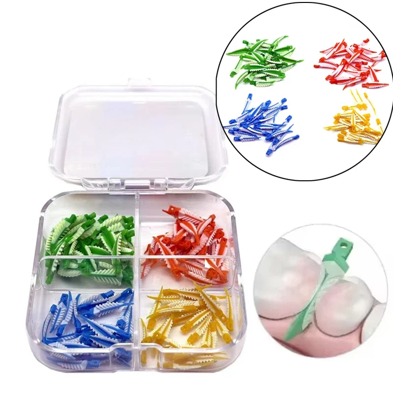 

100Pcs/Box Dental Composite Wedges Kit Autoclavable Silicone Wedges for Matrix System Disposable Interdental Isolation