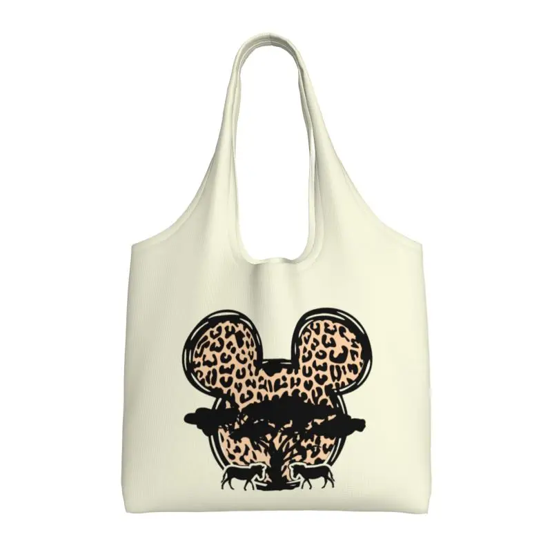 Mouse Lady Casual Graphic Women Shopping Bag Cartoon Printed Reusable Eco Foldable Supermarket Handbag Storage