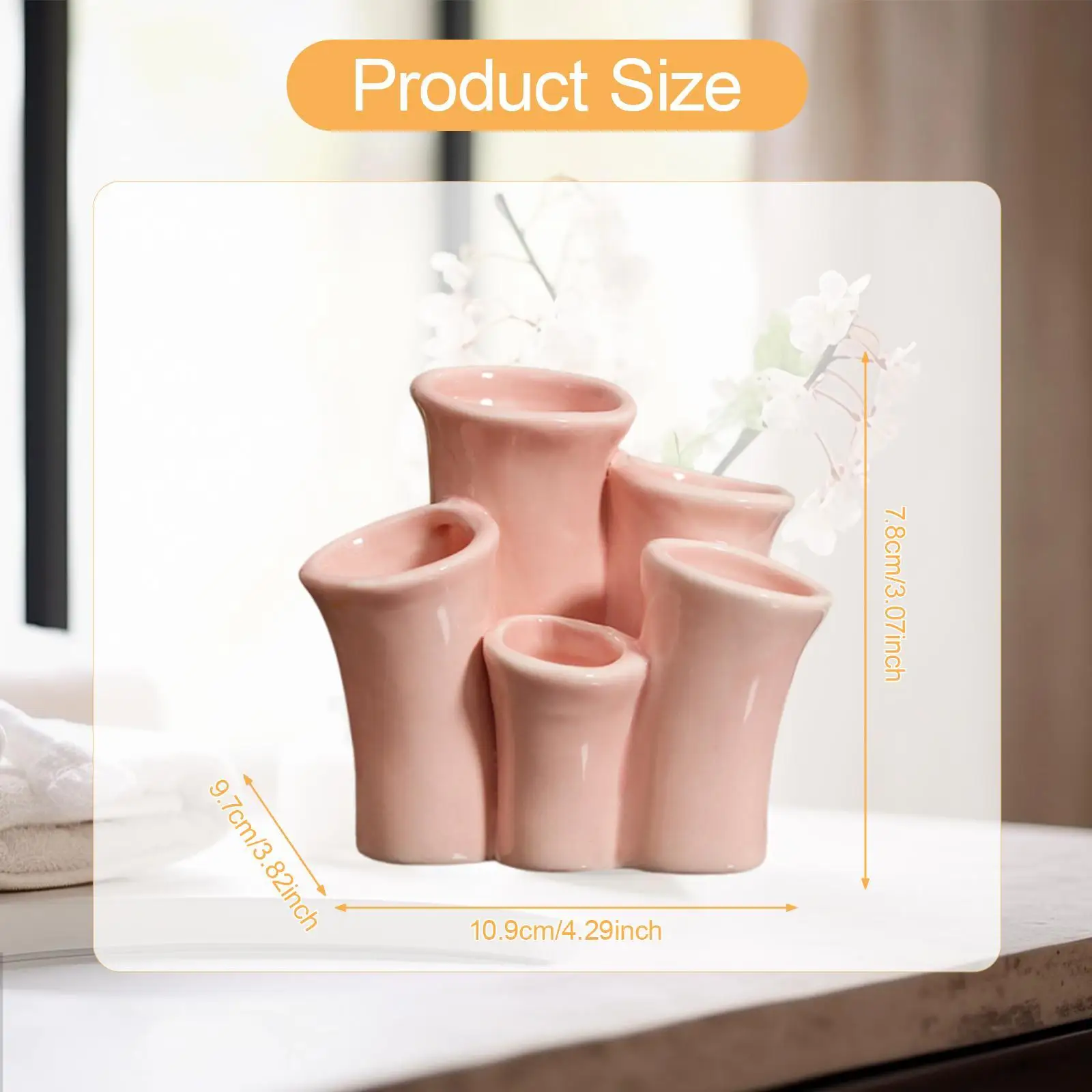 Ceramic Multifunctional Organizer Makeup Brush Holder for Vanity Dormitory