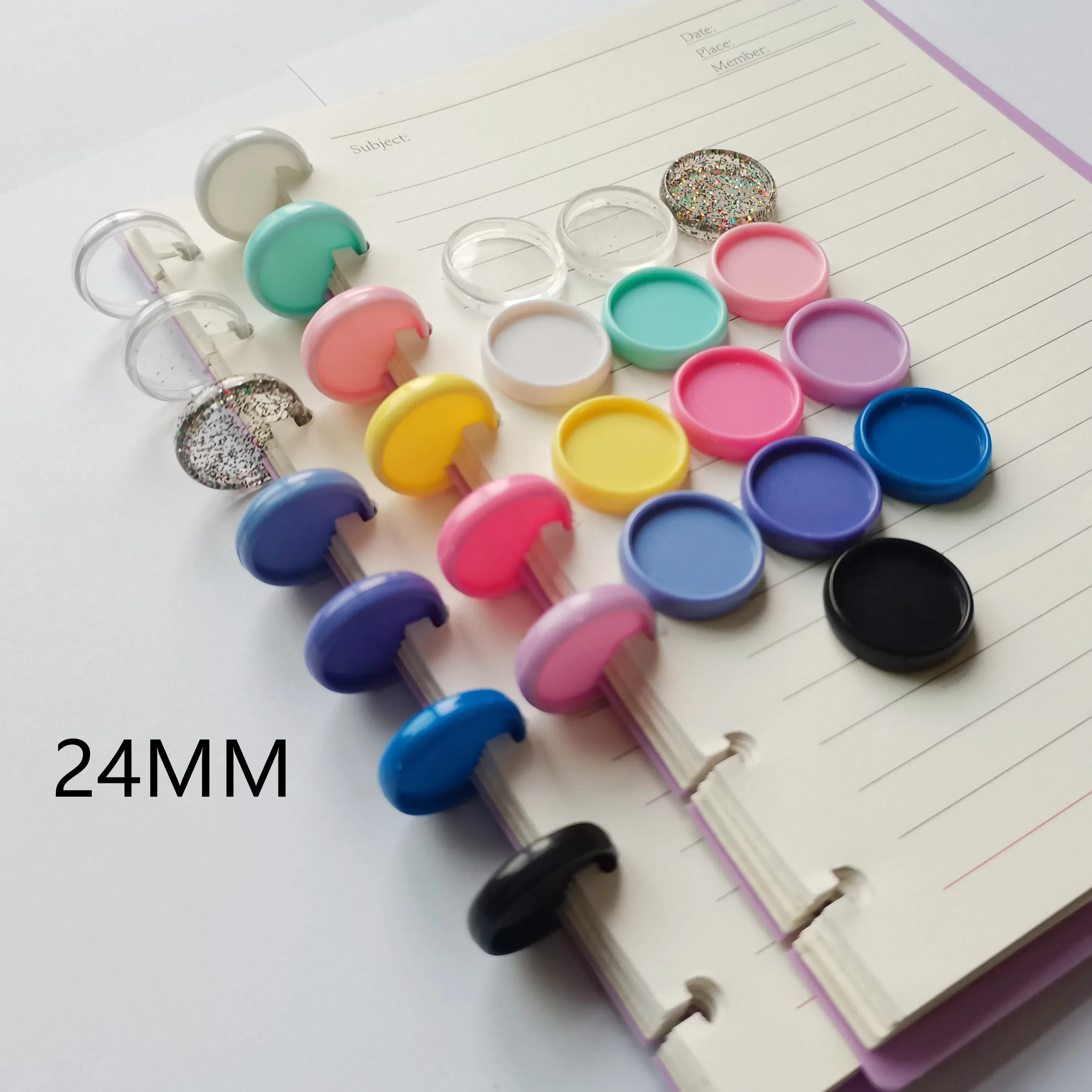 100PCS24MM solid plastic binding ring binding buckle, loose-leaf mushroom hole notebook binding consumables.