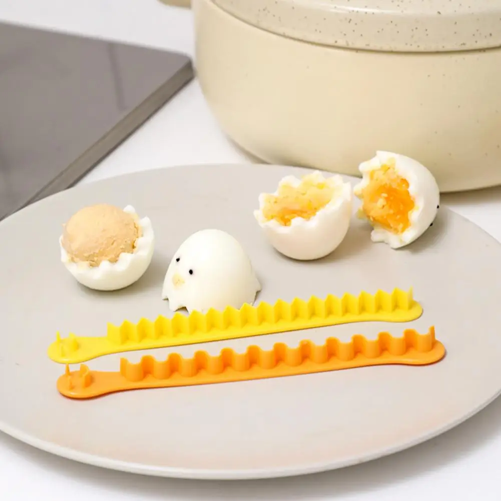 2Pcs Egg Lace Shaper Beautiful Wavy Line Eggs Cutter Creative Boiled Egg Slicer Plastic Eggs Flower Shaper Kitchen Accessories