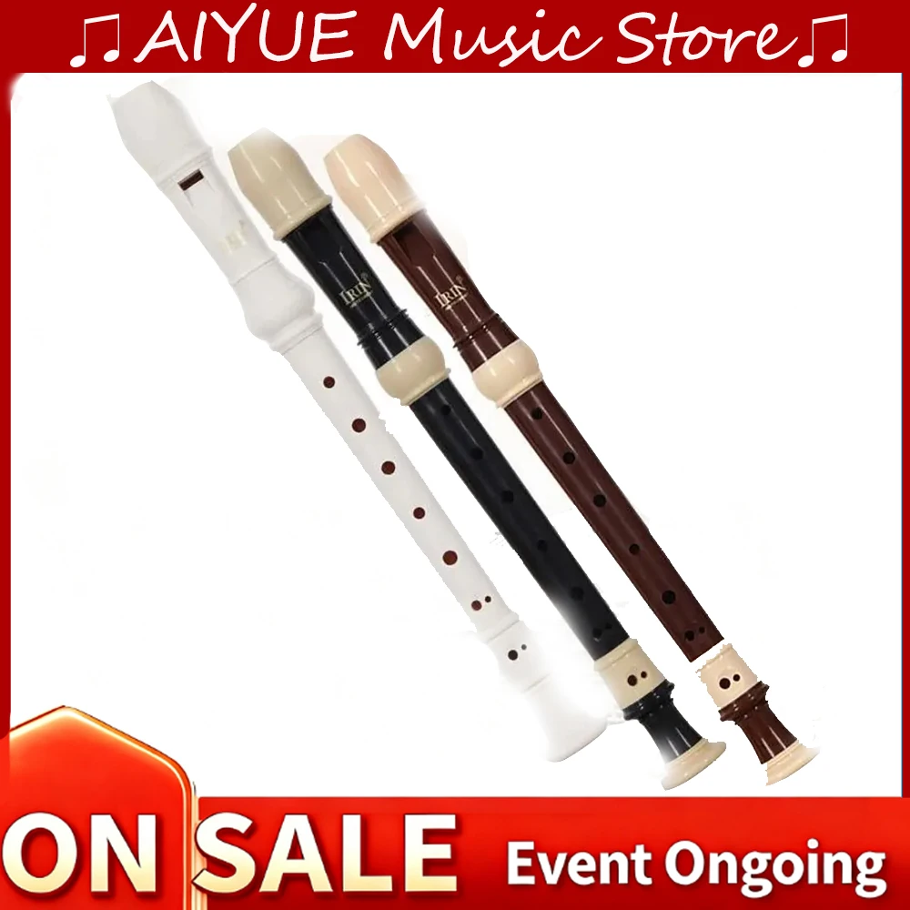 Clarinete barroco IRIN, grabadora de instrumentos de viento de madera, flauta Vertical Soprano, práctica para principiantes con accesorios para Instrumentos Musicales