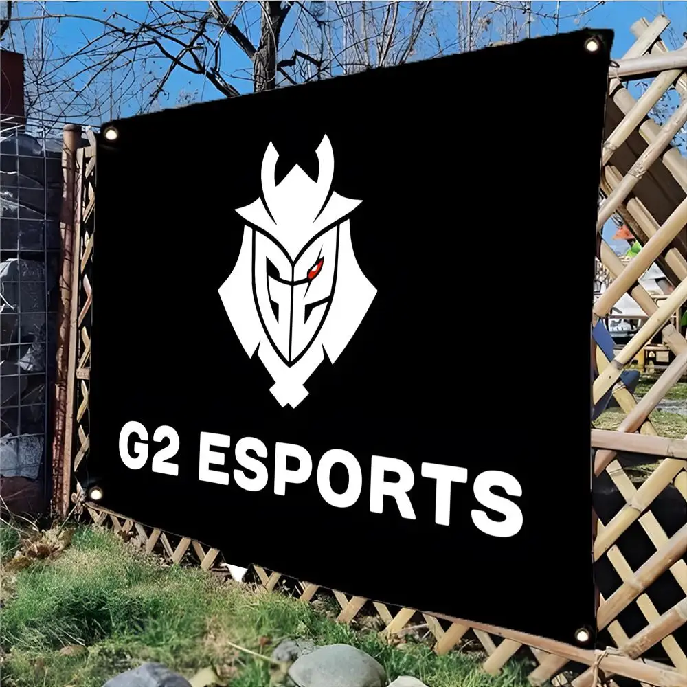 esports club G-G2 Esports Flags Daily four ring borderless design indoor outdoor decor easy hang install