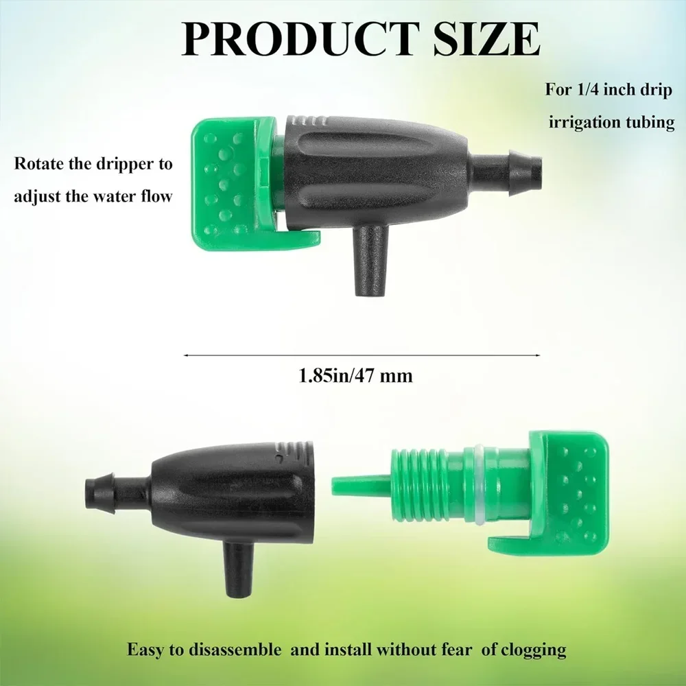 20Pcs Adjustable Dripper Micro Drip Irrigation Regulator Emitter For Garden Flower Bed Plant Succulent Watering System Kit