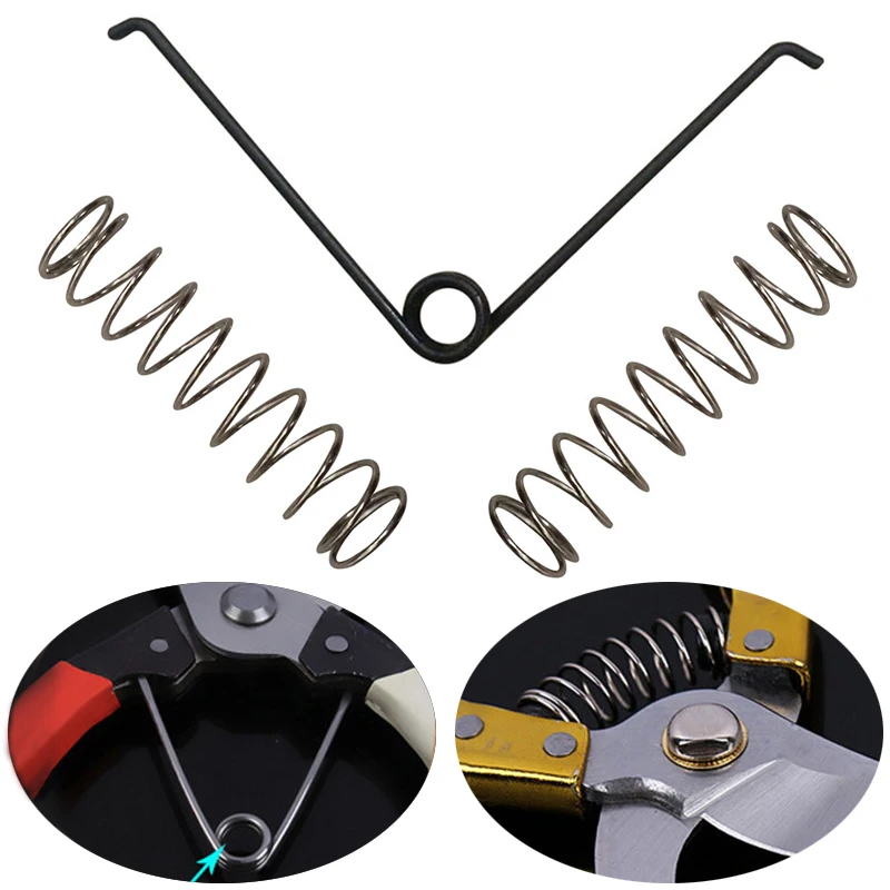 10pcs V And Round Shape Teel Compression Spring Stainless Steel Pruners Shears Compression Spring Gardening Scissors Accessories