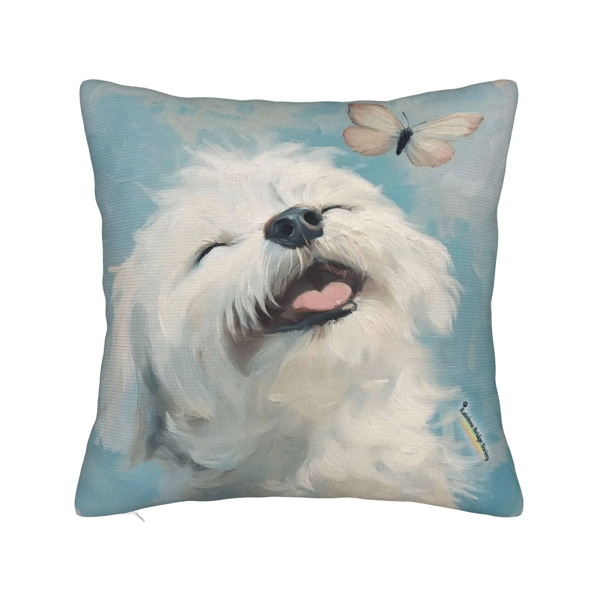 Cute Bichon Frise Pillow Cover  Comfy Cushion Cover Vintage Pillow Case For Wedding Party Home Decor