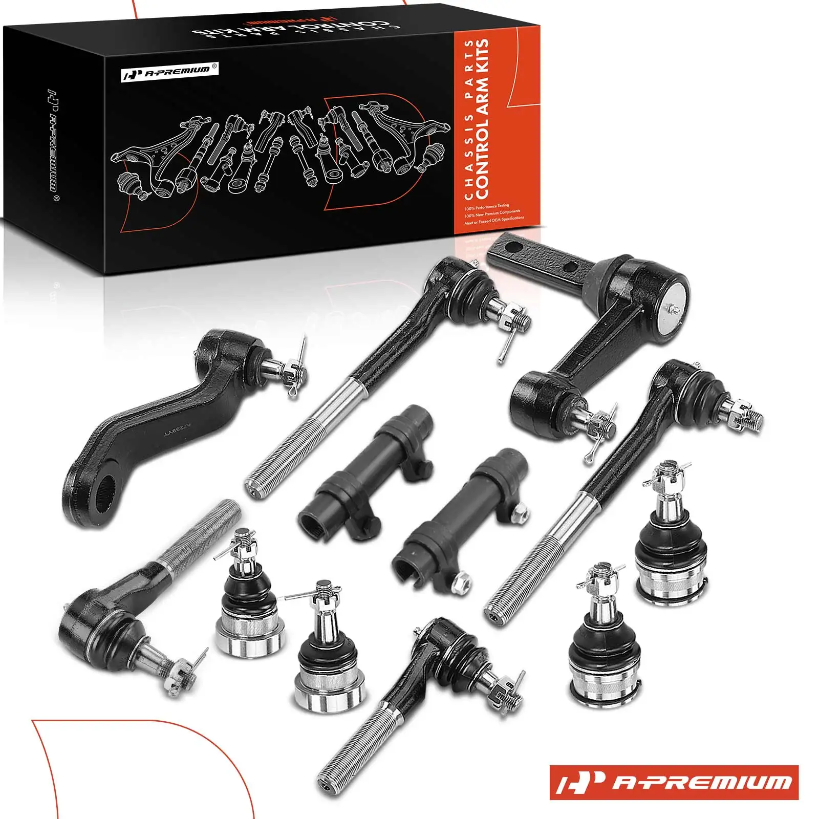 A-Premium 12x Front Idler Arm Pitman Arm Tie Rod End Ball Joint for Dodge Ram 1500 1994-1996