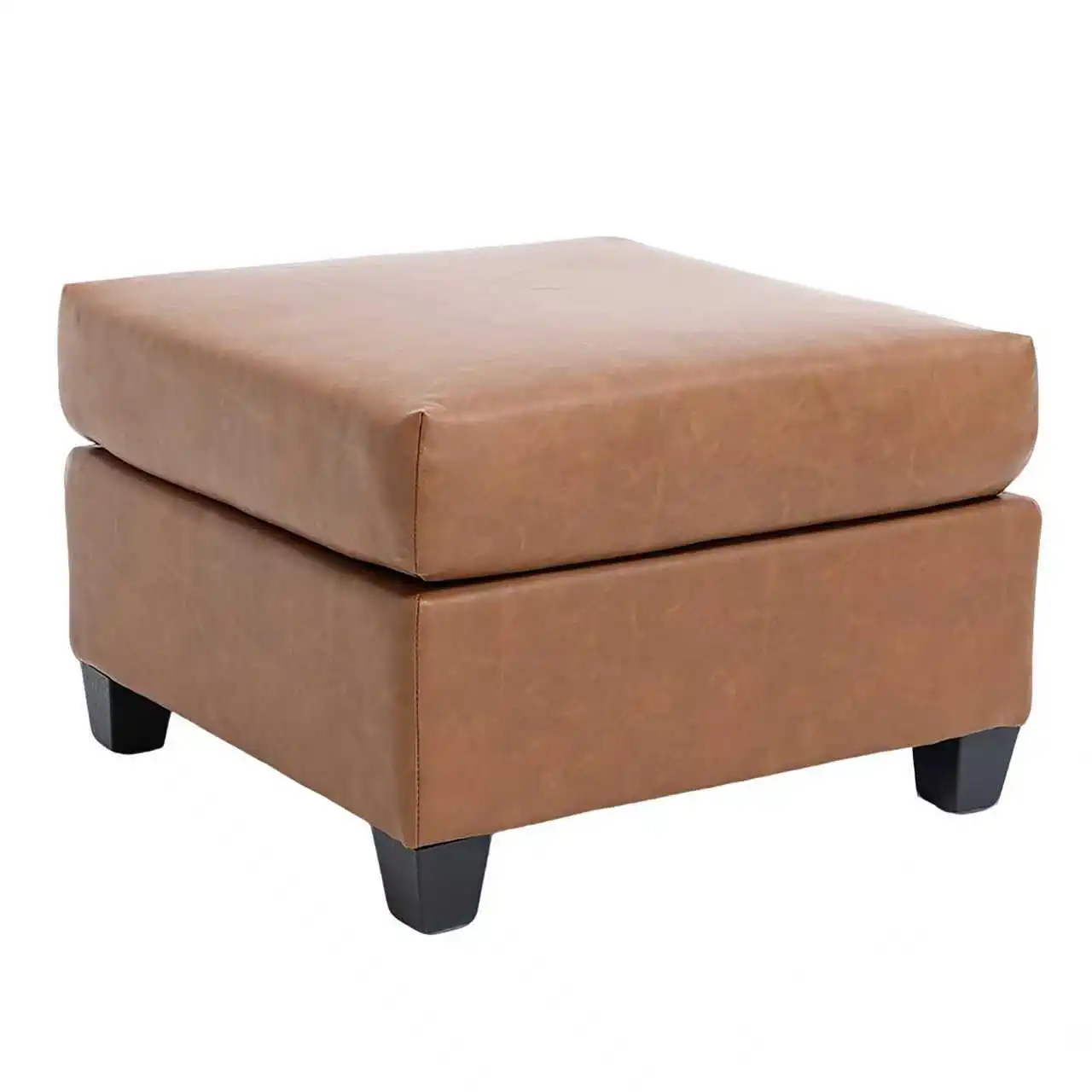 

25.5'' Vegan Leather Ottoman, Solid Wood Frame with Hidden Storage, 350LBS, Tool-Free Assembly