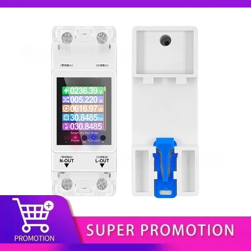2P 63A Tuya WIFI Smart Switch Circuit Breaker Energy Meter KWh Power Metering Timer Relay Remote Control Smart Life APP
