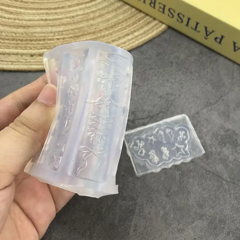 3D Nail Mold Silicone Nail Tools Cartoon Bow Tie Wings Nail Charms Molds Nail Art Accessories Nail Supplies