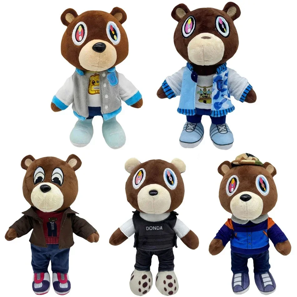 26-30cm Kawaii Kanye Dropout Bear Teddy Bear Plush Toys Kanye West Graduation Soft Stuffed Home Room Decor Birthday Gift