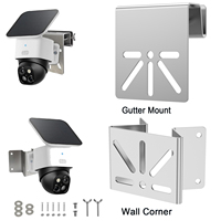 Solar Security Camera Holder WiTi Gutter Mount Stainless Steel Bracket for Eufy Security SoloCam S340 Compatible with IP PTZ Dom