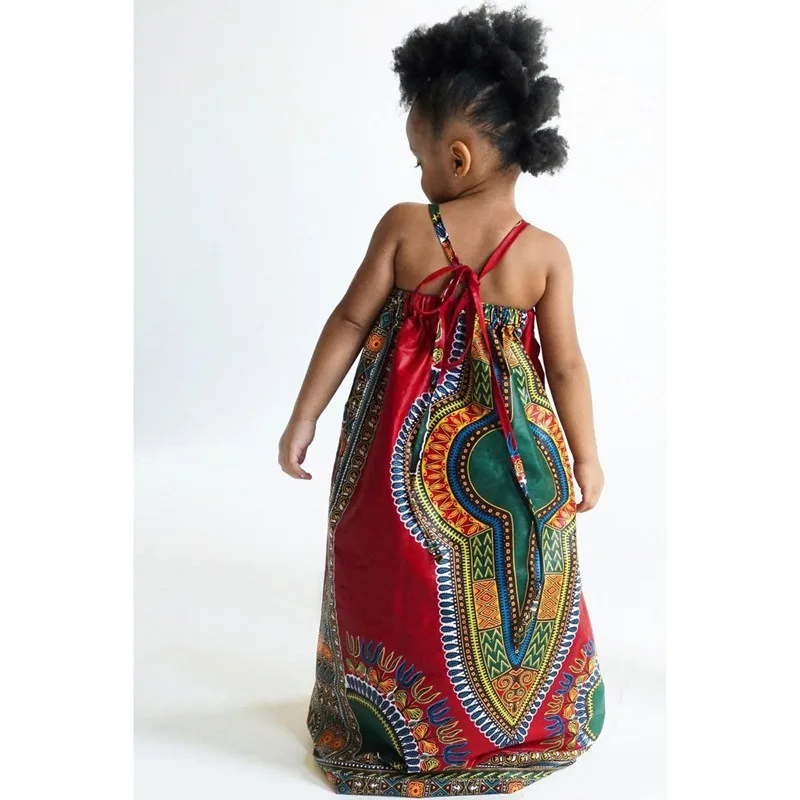 African Clothes Kids Fashion Dashiki Dress Robe Africaine Baby Girl Clothes 2 Pcs Sets Sleeveless African Dresses for Girls
