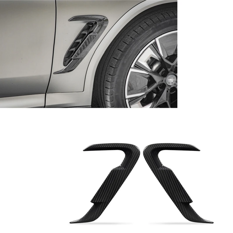 

STLFSQ Style Dry Carbon Fiber Front Side Fender Trims for BMWs IX3 G08 BEV LCI X3 G01 X4 G02 G08 2022-IN G08 Front Fender Trims