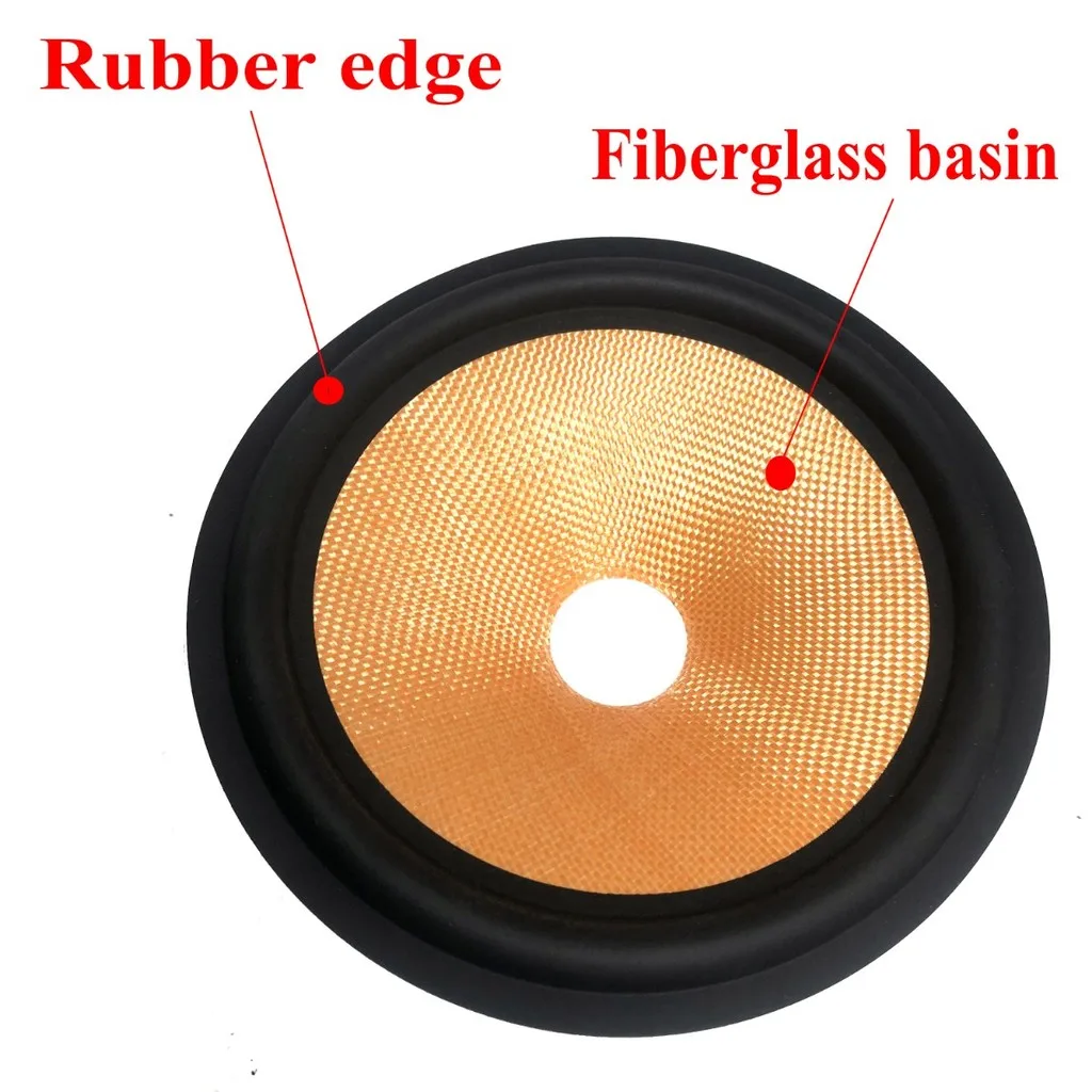 1pcs 3 4 5 6.5 8 inch Fiberglass Speaker Basin Rubber Edge Braided dust Cap Fiberglass basin woven rubber edge horn - view 3