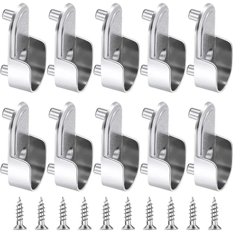 Oval Closet Rod End Support with 1 Mounting Hole, Wardrobe Bracket Rod Bracket , Flange Rod Socket for Wardrobe, Polished Chrome