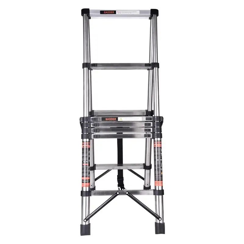 

Telescopic Ladder 7.5 Ft Aluminum Collapsible Ladder 330lbs Capacity Non-Slip Feet Heavy Duty Multifunctional Aluminum Extension