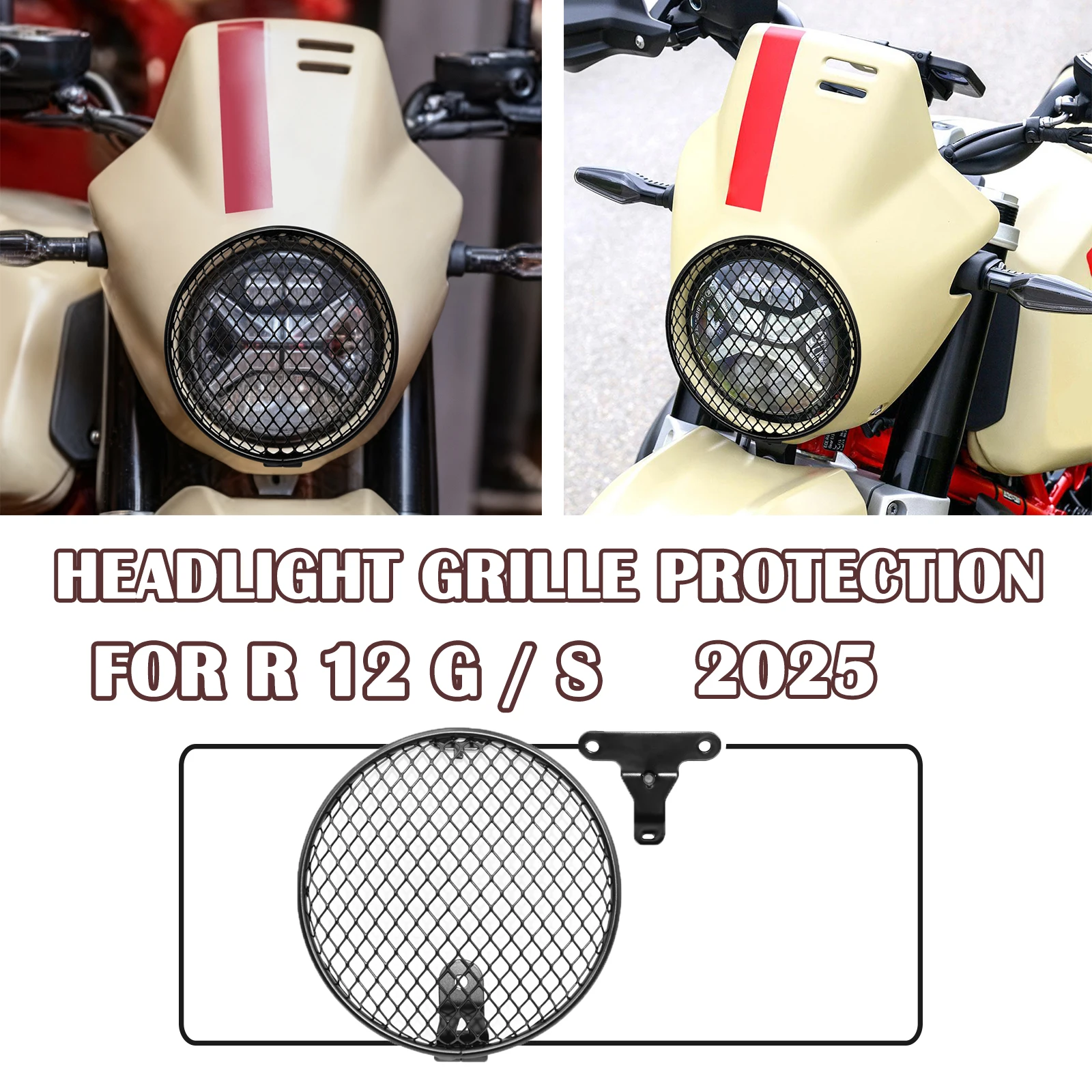 

Motorcycle Accessories Headlamp Grill Mesh Headlight Guard Grille Protection Cover For BMW R12G S R12 G R12 S R12 GS 2025
