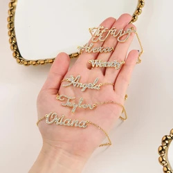 Dascusto Custom Crystal Name Necklace For Women Iced Out Cubic Zirconia Chain Personalized Diamond Necklaces With Names Jewelry